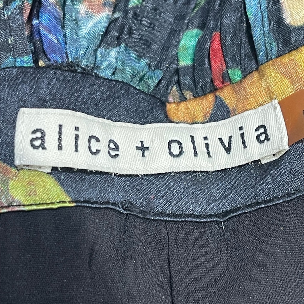 Alice + Olivia Black Floral Elis Dress - Size 8 - Picture 8 of 9